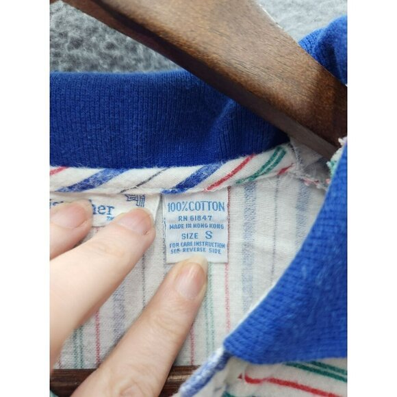 Vintage J. Christopher Striped Tunic night shirt With Collar & Embroidered Patch - Picture 3 of 5